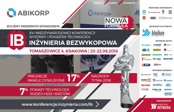 Read more about the article Byliśmy srebrnym sponsorem Konferencji „INŻYNIERIA Bezwykopowa” 2018
